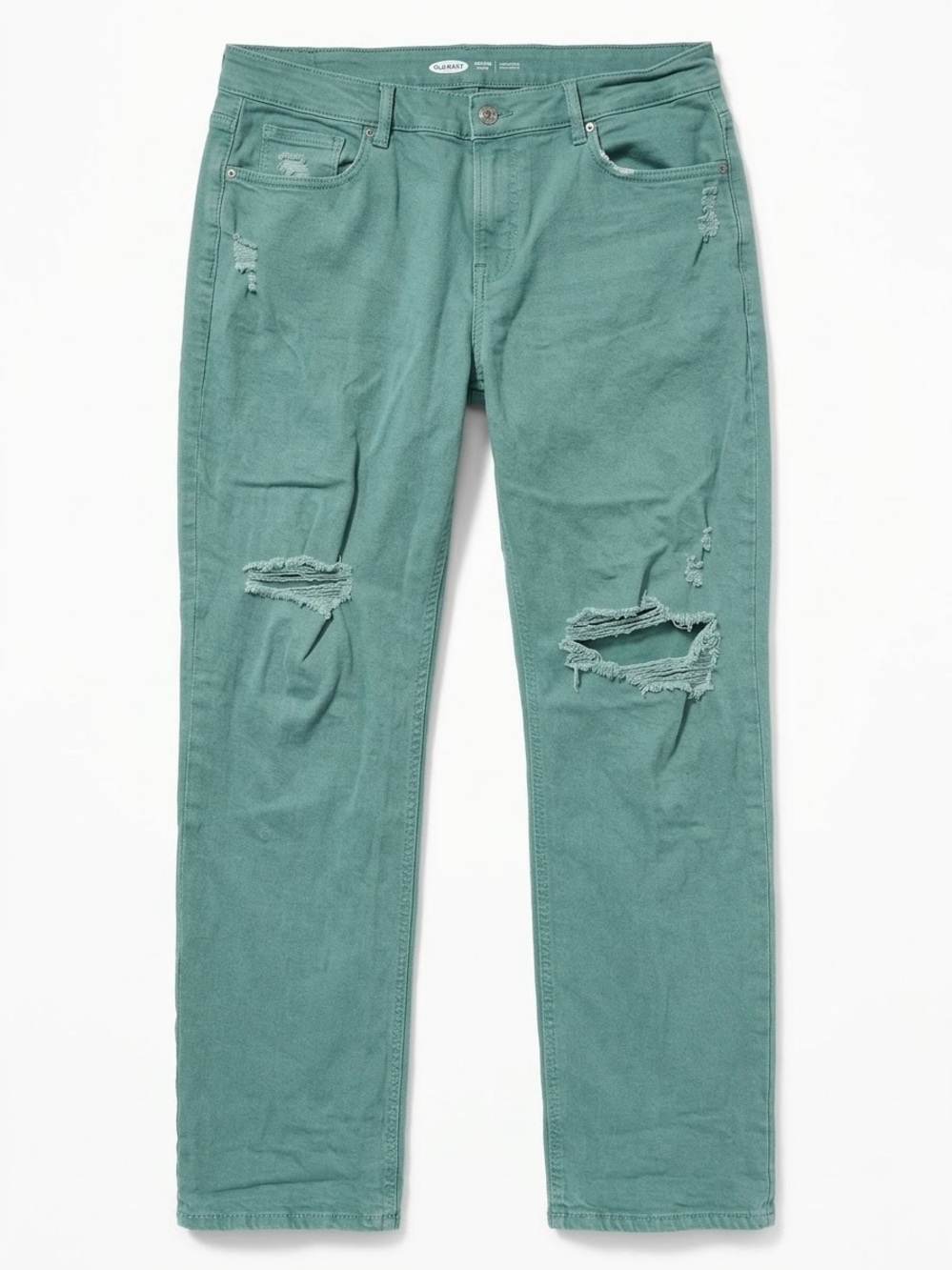 OLD NAVY Sage Green Distressed Boyfriend Jeans Size 12 Mid Rise